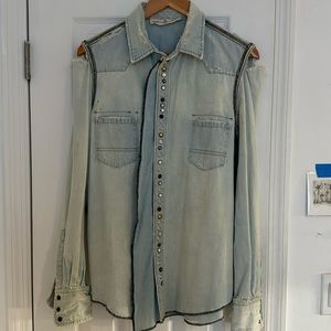 Golden Goose Deluxe Brand distress denim shirt